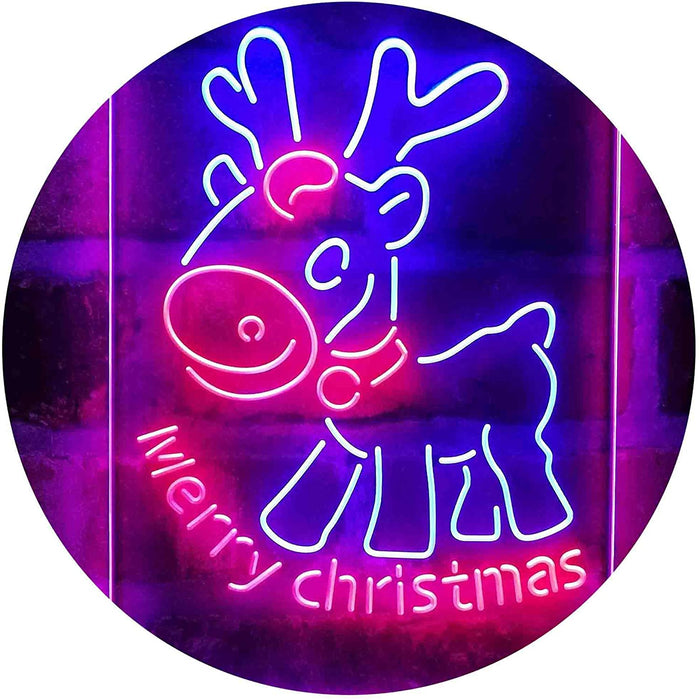 Merry Christmas Reindeer LED Light Sign - Way Up Gifts