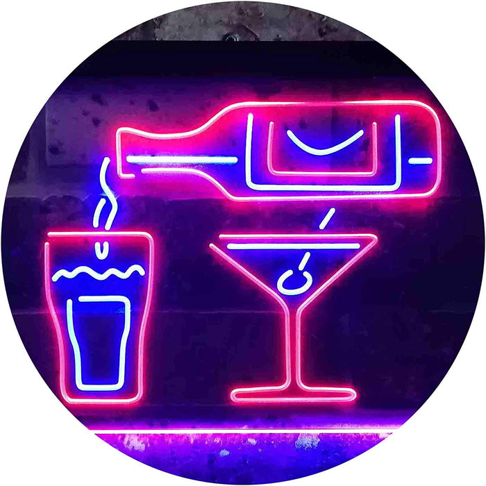 Wine Beer Shots Liquor Cocktails LED Light Sign - Way Up Gifts