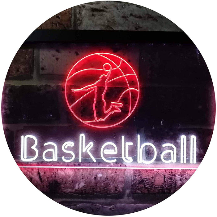 Sports Man Cave Basketball LED Light Sign - Way Up Gifts