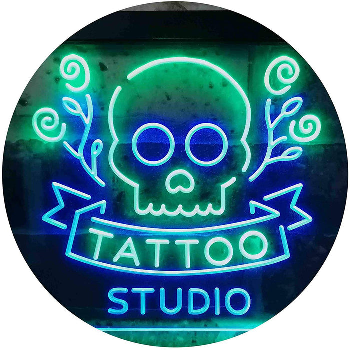 Skull Tattoo Studio LED Light Sign - Way Up Gifts