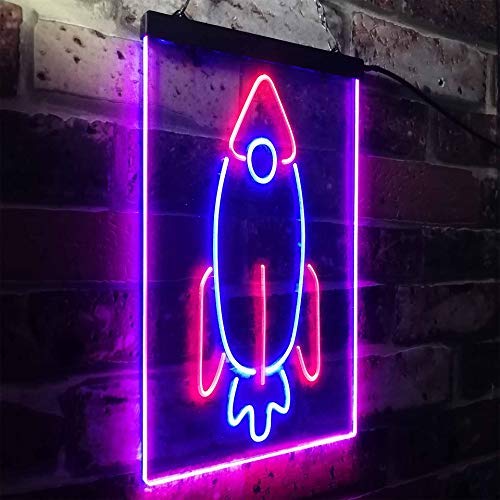 Space Shuttle Rocket Kids Wall Decor LED Light Sign - Way Up Gifts
