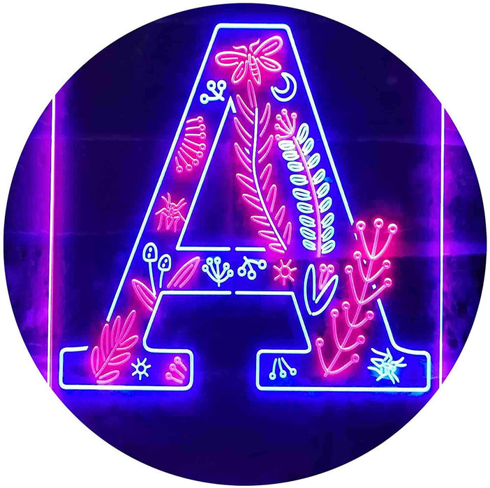 Family Name Letter A Monogram Initial LED Light Sign - Way Up Gifts