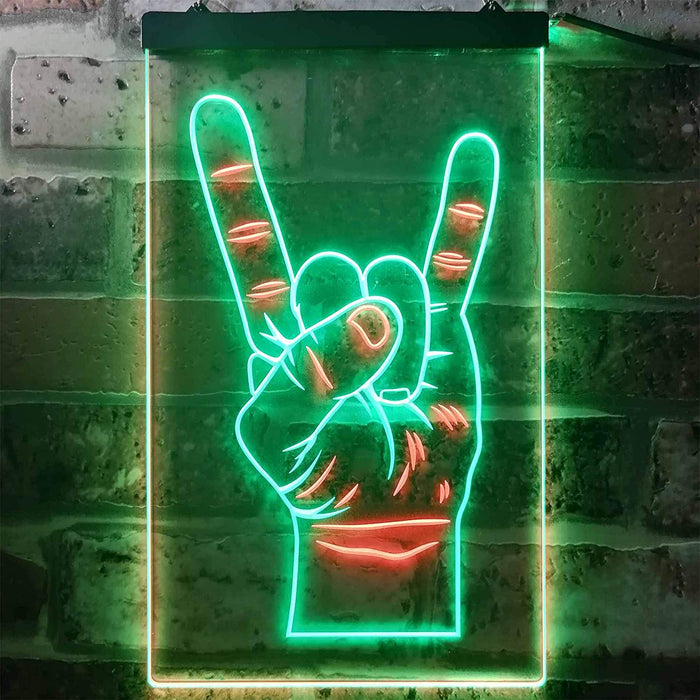 Rock n Roll Hand Sign of the Horns LED Light Sign - Way Up Gifts