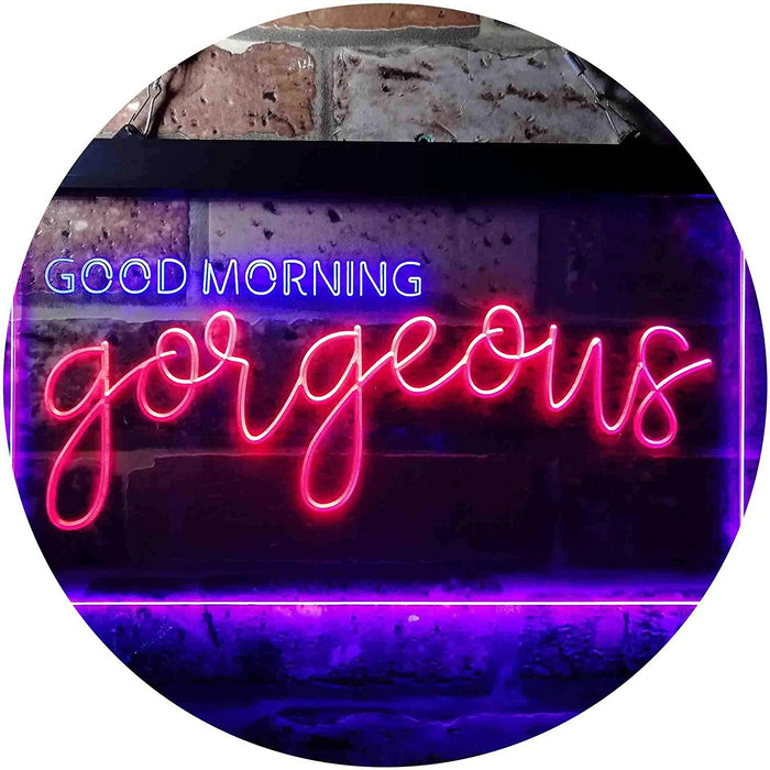 Girlfriend Gift Good Morning Gorgeous LED Light Sign - Way Up Gifts