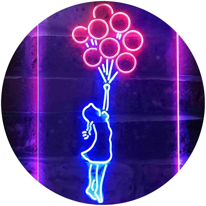 Balloon Girl Kids Room Decor LED Light Sign - Way Up Gifts