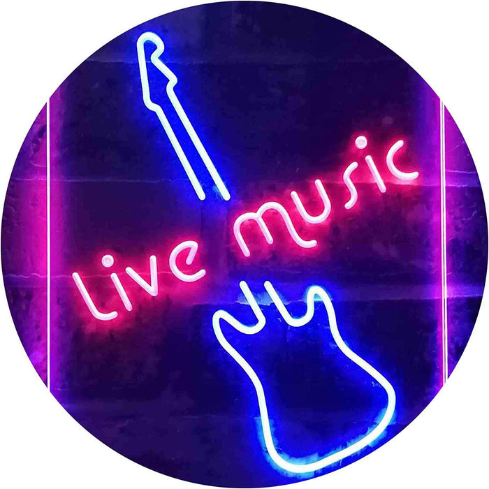 Guitar Live Music LED Light Sign - Way Up Gifts