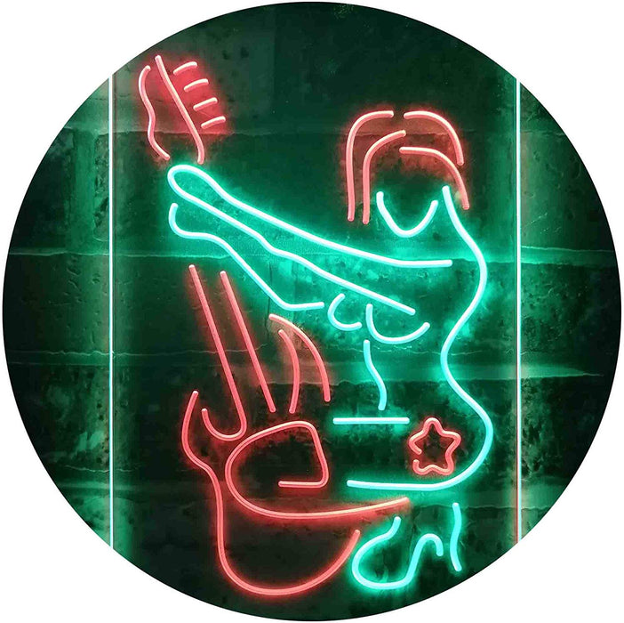 Sexy Girl Playing Guitar Music LED Light Sign - Way Up Gifts