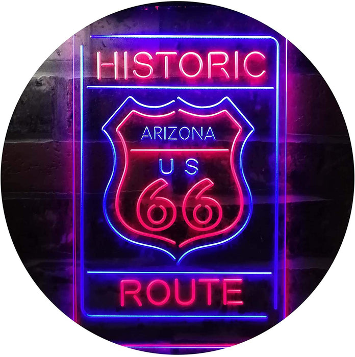 Arizona Historic Route US 66 LED Light Sign - Way Up Gifts