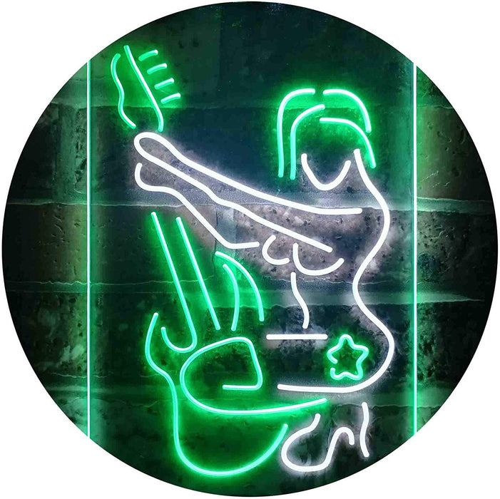 Sexy Girl Playing Guitar Music LED Light Sign - Way Up Gifts