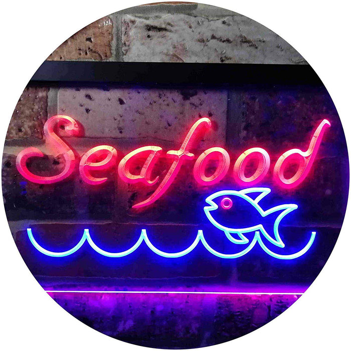Fish Seafood Restaurant LED Light Sign - Way Up Gifts
