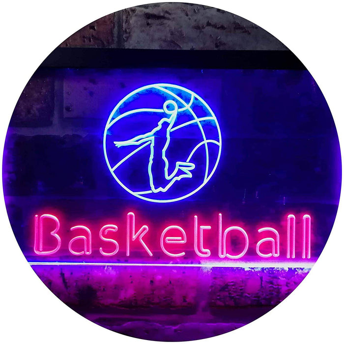 Sports Man Cave Basketball LED Light Sign - Way Up Gifts