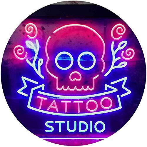 Skull Tattoo Studio LED Light Sign - Way Up Gifts