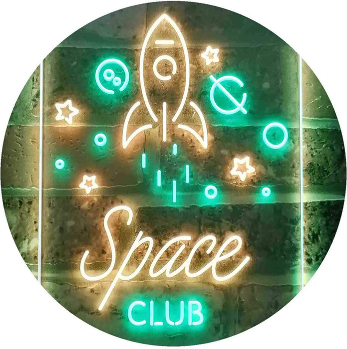 Rocket Space Club Kids Room Decor LED Light Sign - Way Up Gifts