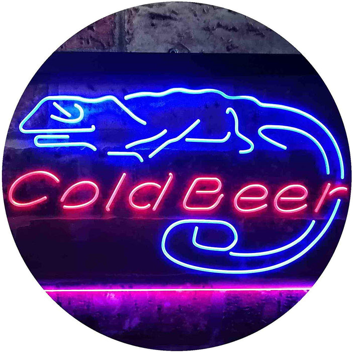 Lizard Cold Beer LED Light Sign - Way Up Gifts
