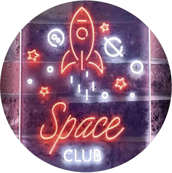 Rocket Space Club Kids Room Decor LED Light Sign - Way Up Gifts