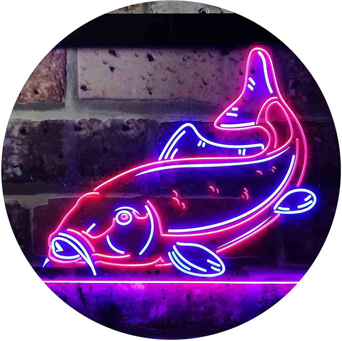 Cabin Fishing Bait Store Carp Fish LED Light Sign - Way Up Gifts