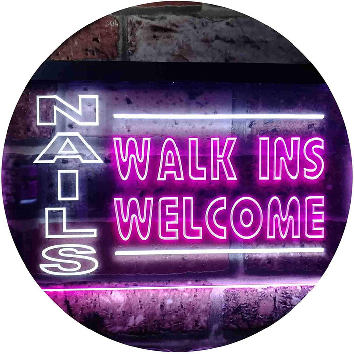 Salon Nails Walk in Welcome LED Light Sign - Way Up Gifts
