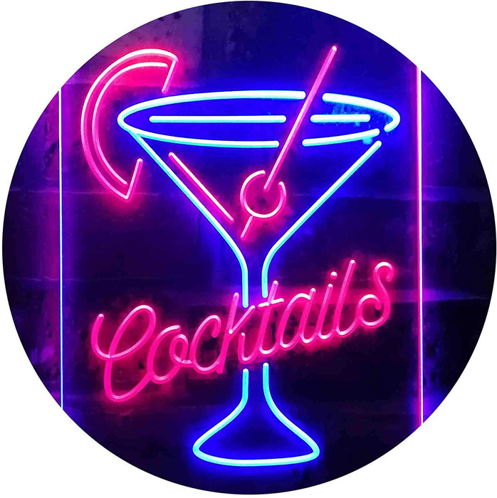 Cocktails Glass Bar Display LED Light Sign - Way Up Gifts