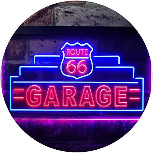 Route 66 Garage LED Light Sign - Way Up Gifts