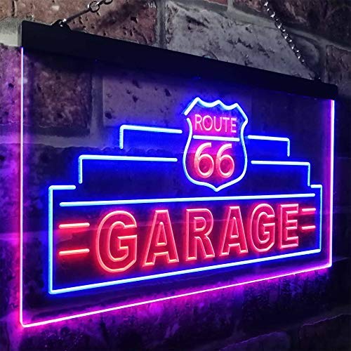 Route 66 Garage LED Light Sign - Way Up Gifts
