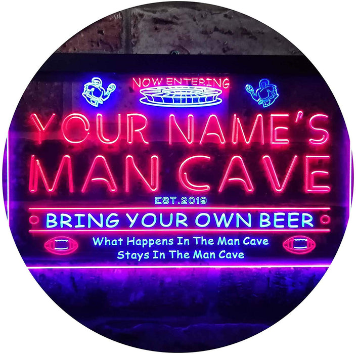 Personalized Sports Football Theme Man Cave LED Light Sign - Way Up Gifts