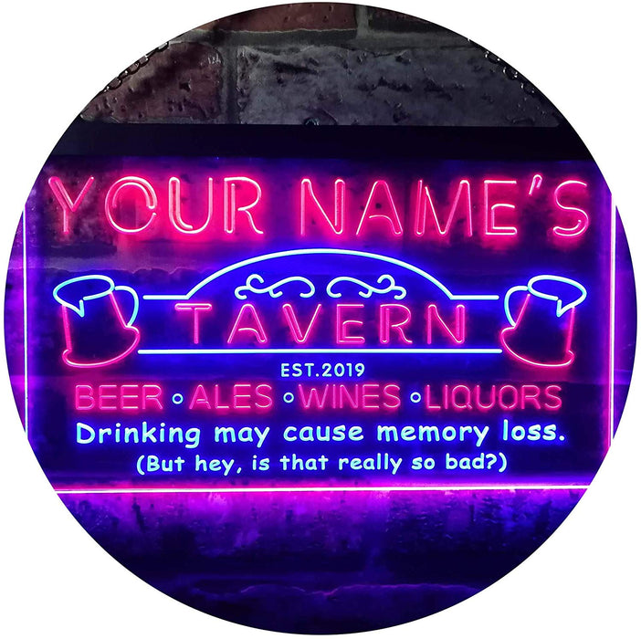 Personalized Tavern Bar LED Light Sign - Way Up Gifts