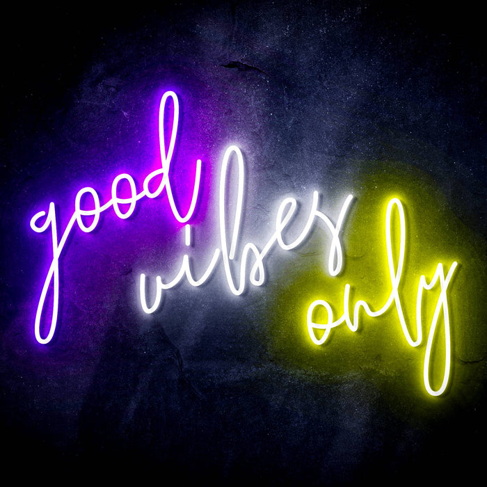 Good Vibes Only Ultra-Bright LED Sign with Remote (Neon-Style, LED Technology) - Way Up Gifts