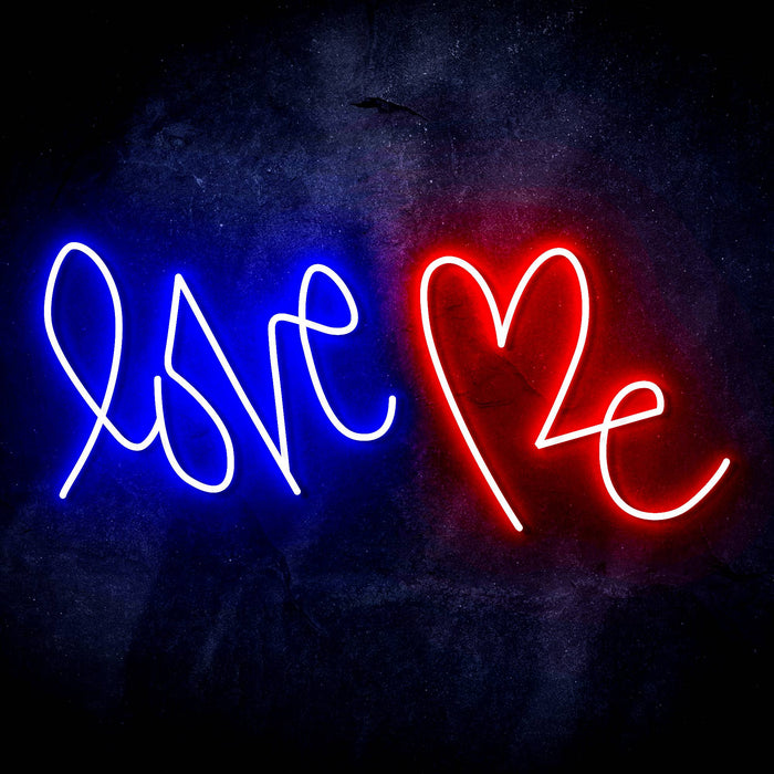 Love Me with Heart Ultra-Bright LED Sign with Remote (Neon-Style, LED Technology) - Way Up Gifts