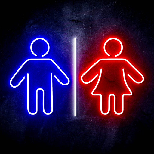 Men Women Bathroom Restroom Ultra-Bright LED Sign with Remote (Neon-Style, LED Technology) - Way Up Gifts