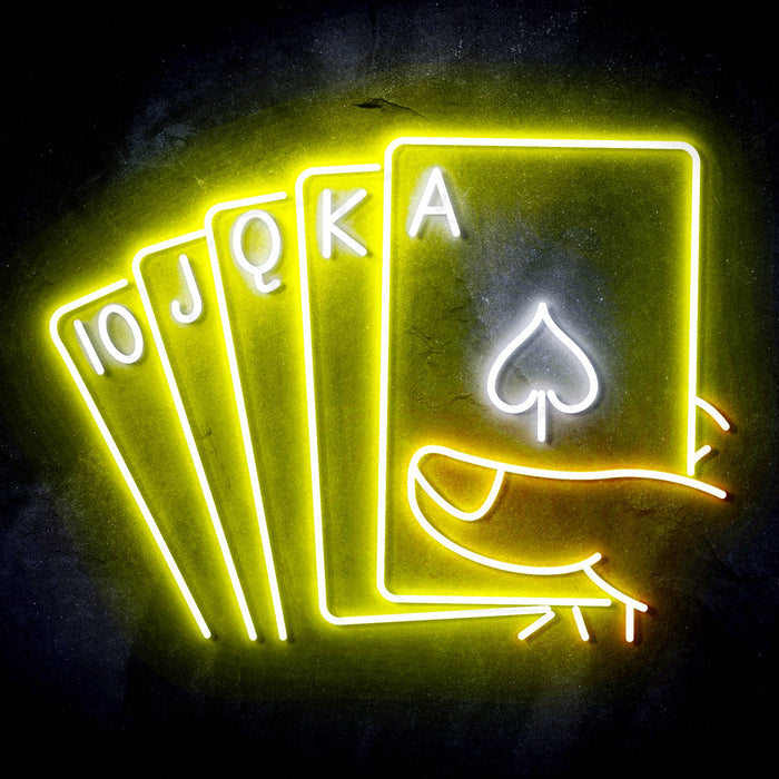 Royal Flush Poker Game Room Ultra-Bright LED Sign with Remote (Neon-Style, LED Technology) - Way Up Gifts