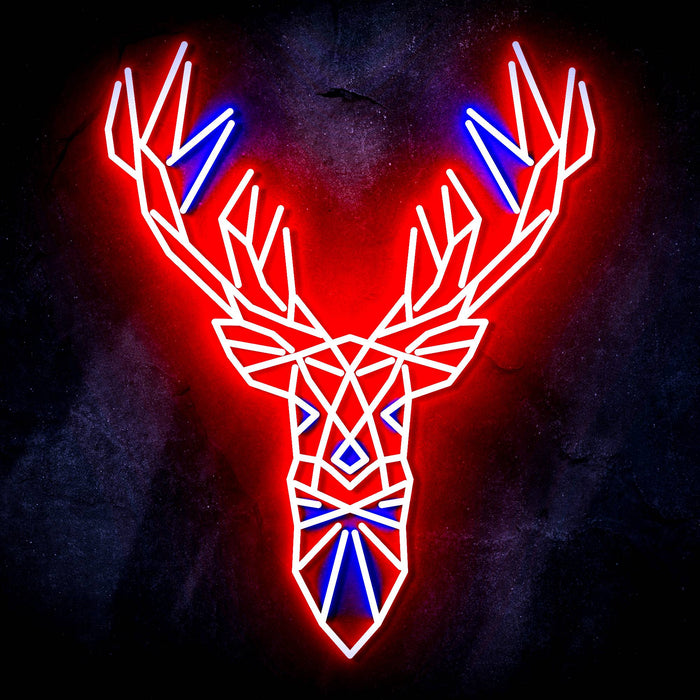 Origami Deer Head Cabin Hunting Ultra-Bright LED Sign with Remote (Neon-Style, LED Technology) - Way Up Gifts