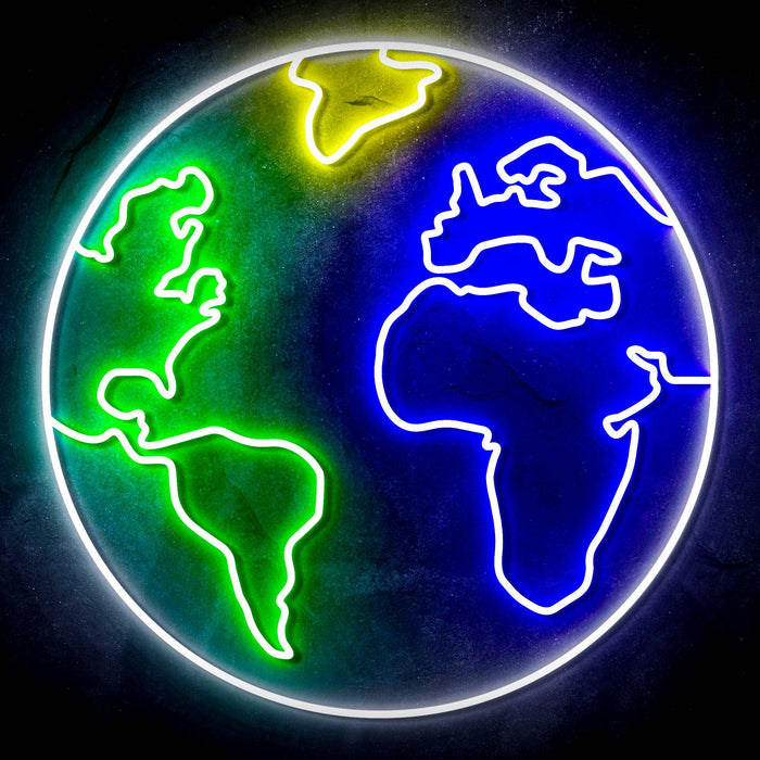 Earth Globe Ultra-Bright LED Sign with Remote (Neon-Style, LED Technology) - Way Up Gifts