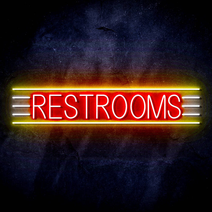 Restrooms Ultra-Bright LED Sign with Remote (Neon-Style, LED Technology) - Way Up Gifts