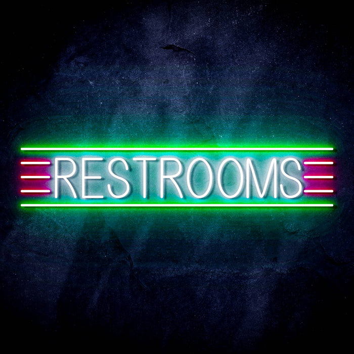 Restrooms Ultra-Bright LED Sign with Remote (Neon-Style, LED Technology) - Way Up Gifts