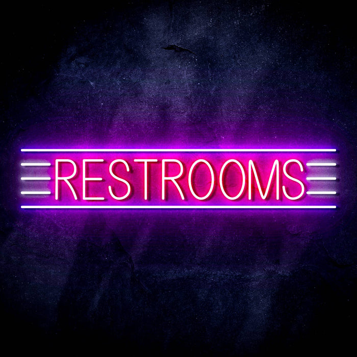Restrooms Ultra-Bright LED Sign with Remote (Neon-Style, LED Technology) - Way Up Gifts