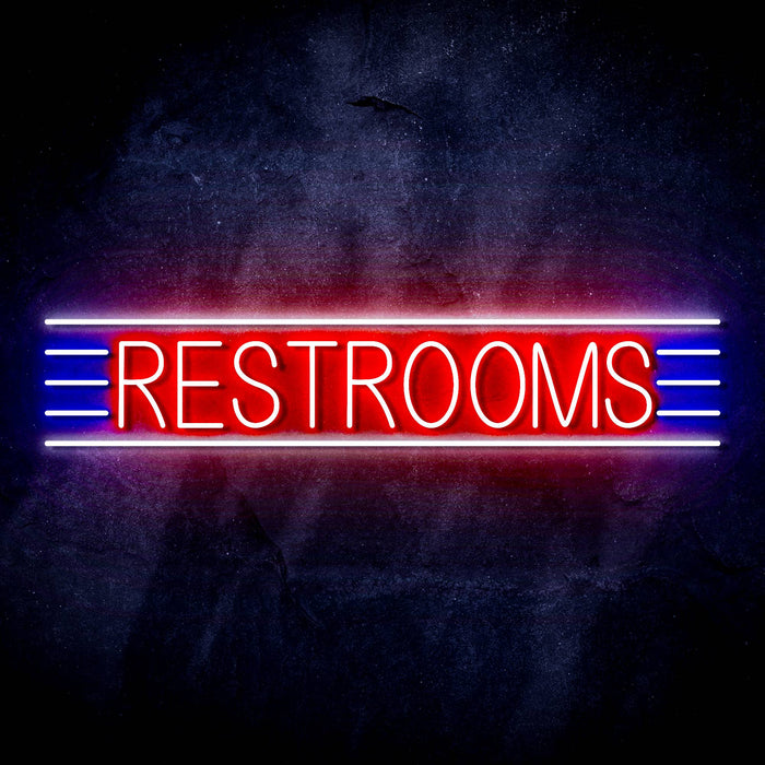 Restrooms Ultra-Bright LED Sign with Remote (Neon-Style, LED Technology) - Way Up Gifts