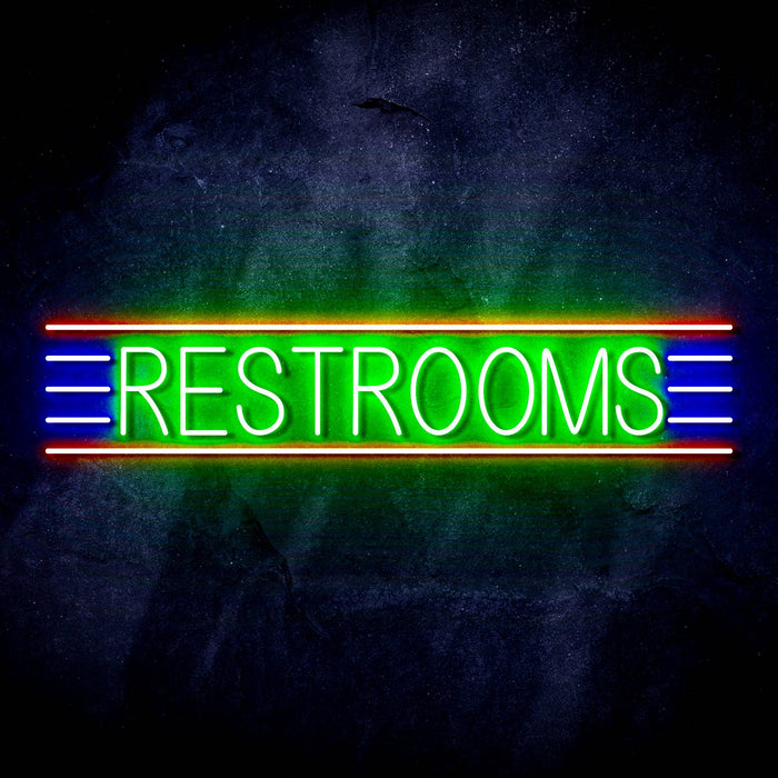 Restrooms Ultra-Bright LED Sign with Remote (Neon-Style, LED Technology) - Way Up Gifts