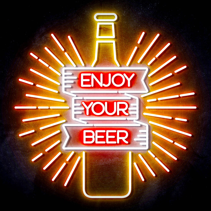 Enjoy Your Beer Ultra-Bright LED Sign with Remote (Neon-Style, LED Technology) - Way Up Gifts