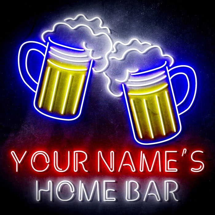 Custom Ultra-Bright Beer Mugs Bar LED Sign with Remote (Neon-Style, LED Technology) - Way Up Gifts
