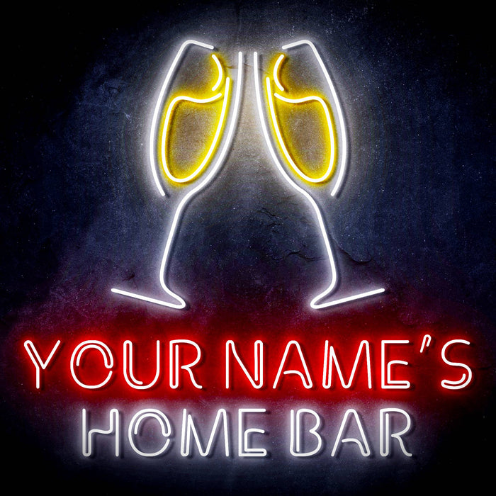 Personalized Ultra-Bright Champagne Toast Home Bar LED Sign with Remote (Neon-Style, LED Technology) - Way Up Gifts