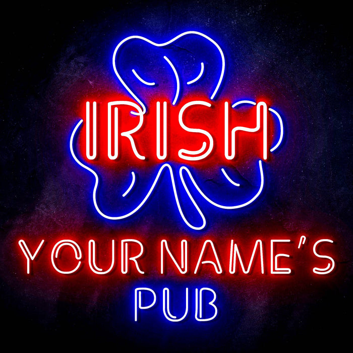 Personalized Ultra-Bright Irish Pub LED Sign with Remote (Neon-Style, LED Technology) - Way Up Gifts