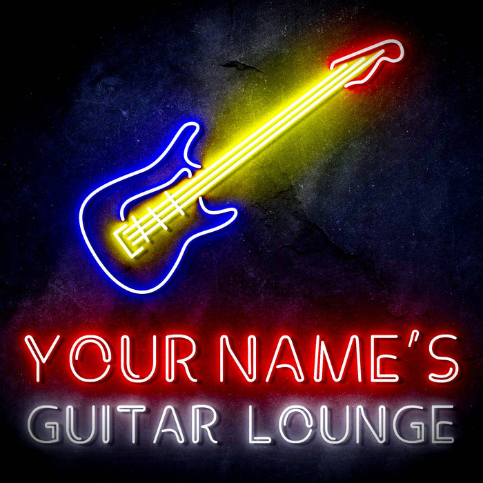 Custom Ultra-Bright Guitar Lounge Music Studio LED Sign with Remote (Neon-Style, LED Technology) - Way Up Gifts