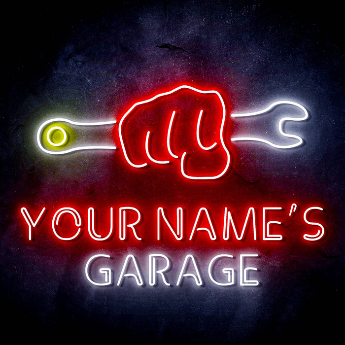 Personalized Ultra-Bright Man Cave Tools Garage LED Sign with Remote (Neon-Style, LED Technology) - Way Up Gifts