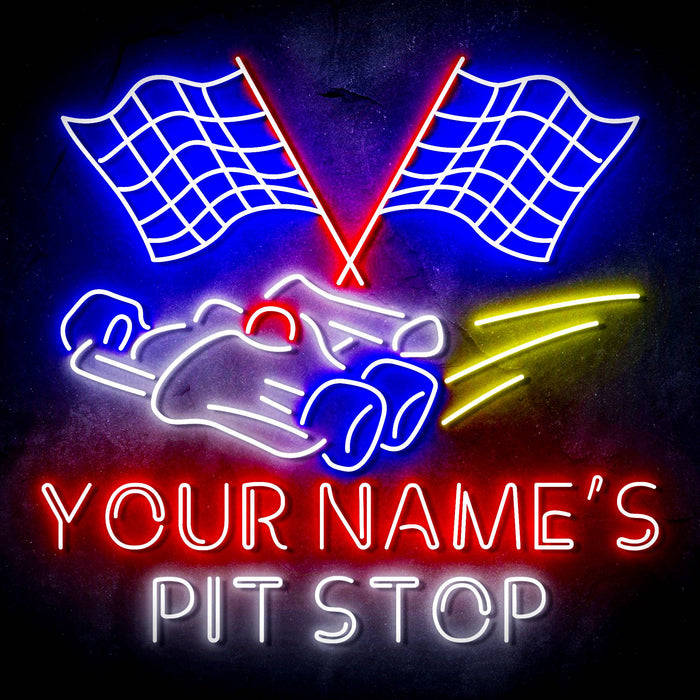 Custom Ultra-Bright Car Racing Beer Bar Pit Stop LED Sign with Remote (Neon-Style, LED Technology) - Way Up Gifts
