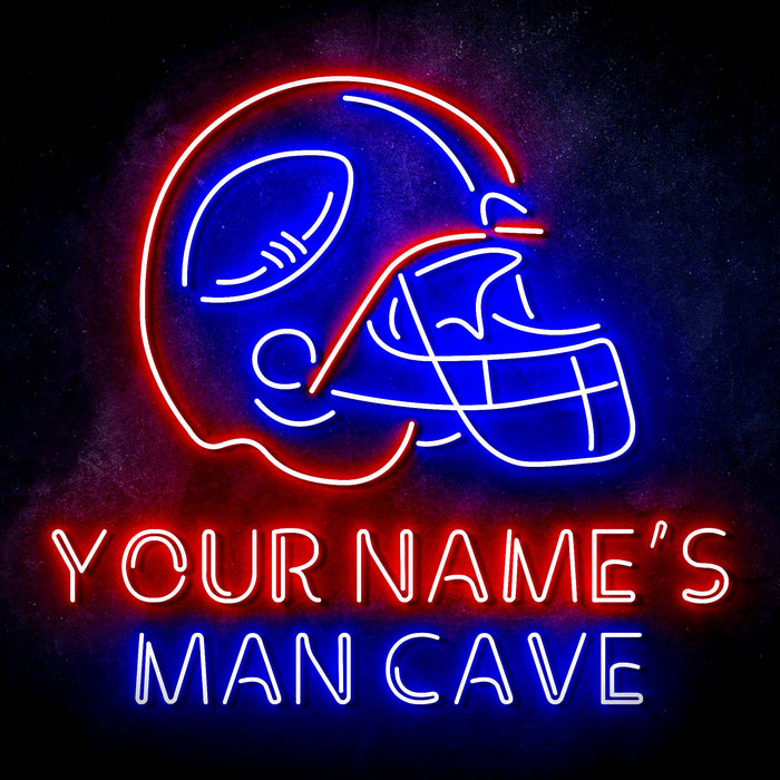 Custom Ultra-Bright Helmet Football Man Cave LED Sign with Remote (Neon-Style, LED Technology) - Way Up Gifts