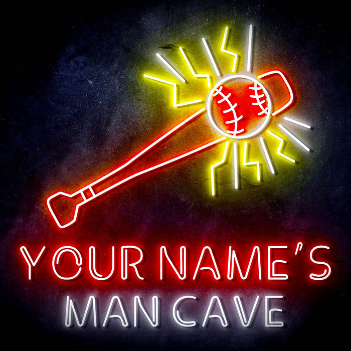 Custom Ultra-Bright Baseball Man Cave LED Sign with Remote (Neon-Style, LED Technology) - Way Up Gifts