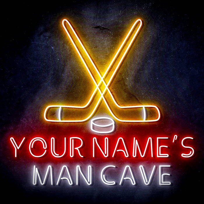 Custom Ultra-Bright Ice Hockey Man Cave LED Sign with Remote (Neon-Style, LED Technology) - Way Up Gifts