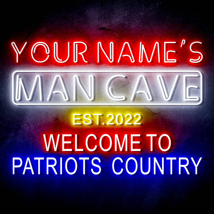 Custom Ultra-Bright Welcome Patriots Country Man Cave LED Sign with Remote (Neon-Style, LED Technology) - Way Up Gifts