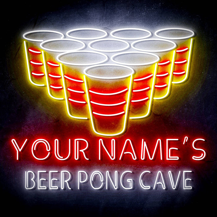 Custom Ultra-Bright Beer Pong Cave LED Sign with Remote (Neon-Style, LED Technology) - Way Up Gifts
