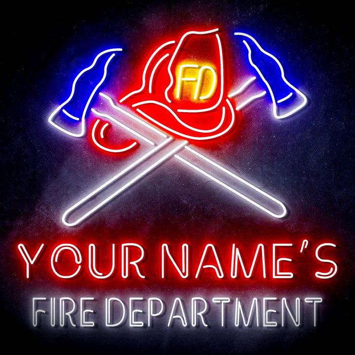 Personalized Ultra-Bright Fire Fighter Gift Fire Department LED Sign with Remote (Neon-Style, LED Technology) - Way Up Gifts